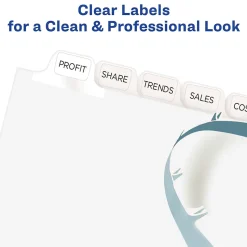 Avery Index Maker Paper Dividers with Print & Apply Label Sheets, 12 Tabs, White, 5 Sets/Pack (11429)