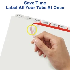 Avery Index Maker Paper Dividers with Print & Apply Label Sheets, 8 Tabs, White, 25 Sets/Pack (11447)