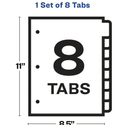 Avery Index Maker Paper Dividers with Print & Apply Label Sheets, 8 Tabs, Multicolor (11407)