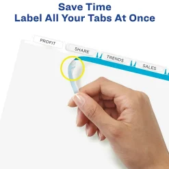 Avery Index Maker Paper Dividers with Print & Apply Label Sheets, 5 Tabs, White, 5 Sets/Pack (11431)