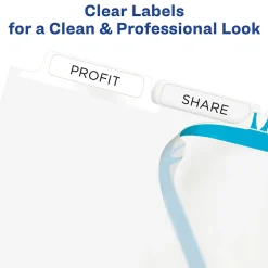 Avery Index Maker Plastic Dividers with Print & Apply Label Sheets, 5 Tabs, Multicolor, 5 Sets/Pack (12449)