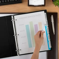 Avery Index Maker Plastic Dividers with Print & Apply Label Sheets, 5 Tabs, Multicolor, 5 Sets/Pack (12449)