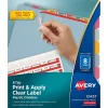 Avery Index Maker Plastic Dividers with Print & Apply Label Sheets, 8 Tabs, Multicolor, 5 Sets/Pack (AVE12433)
