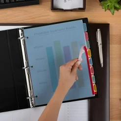 Avery Index Maker Plastic Dividers with Print & Apply Label Sheets, 8 Tabs, Multicolor, 5 Sets/Pack (AVE12433)