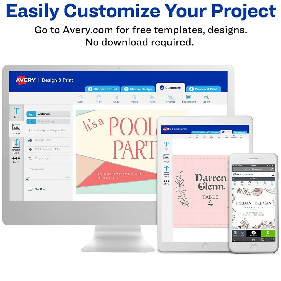 Avery Inkjet Multipurpose Sticker Paper, 8.5" x 11", White, 15 Stickers/Pack (3383)