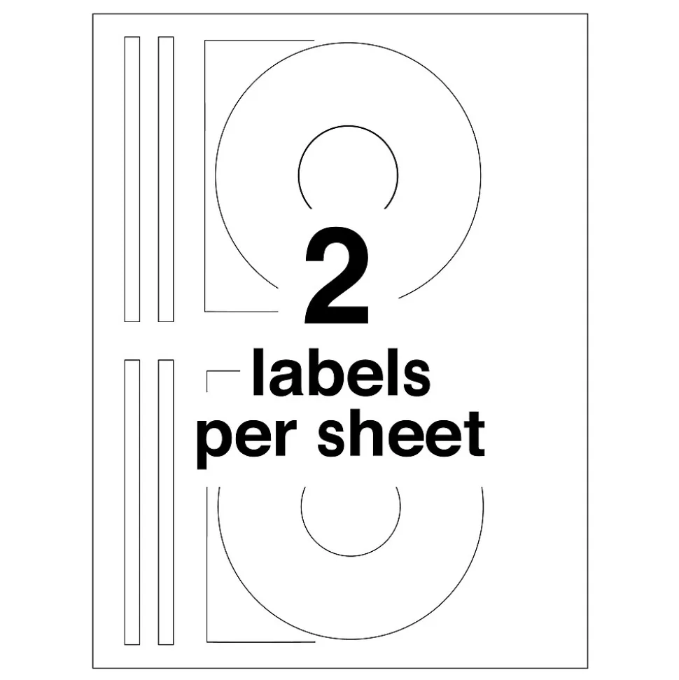 Avery Laser Media Labels, White Matte, 50 Disc and 100 Spine Labels/Pack (5931)