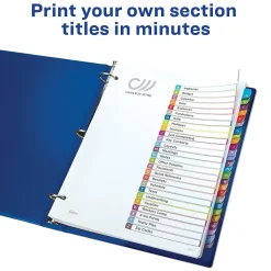 Avery Ready Index Table of Contents Paper Dividers, A-Z Tabs, Contemporary Multicolor (11844)