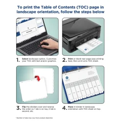 Avery Ready Index Table of Contents Paper Dividers, Jan-Dec Tabs, White (11126)