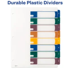 Avery Ready Index Table of Contents Plastic Dividers, 1-8 Tabs, Multicolor (11817)