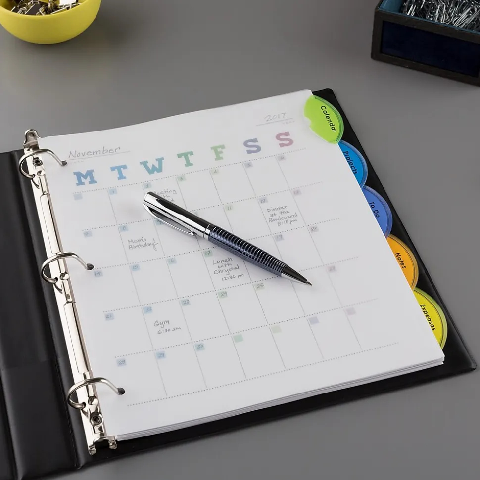 Avery Style Edge Insertable Plastic Dividers, 5-Tab, Assorted, 120/Carton