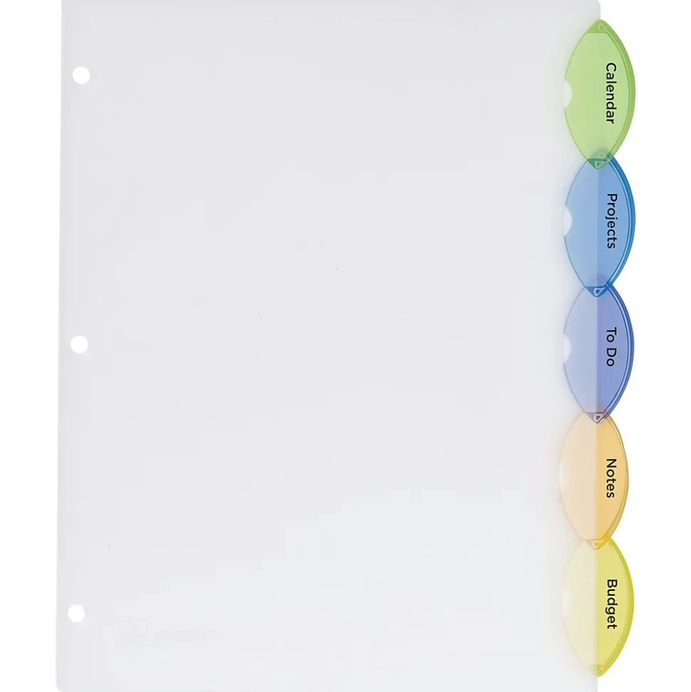 Avery Style Edge Insertable Plastic Dividers, 5-Tab, Assorted, 120/Carton