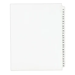 Avery Style Numeric 51-75 Paper Dividers, 25 Tabs, White (01332)