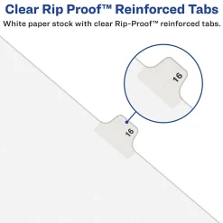 Avery Style Pre-Printed Divider, #49-Tab, White, 25/Pack (01049)