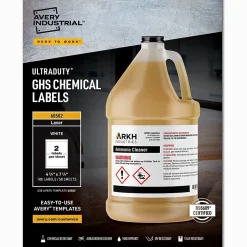Avery UltraDuty Waterproof Laser GHS Chemical Labels 4-3/4" x 7-3/4", White, 100 Labels/Box (60502)