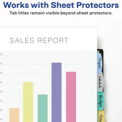 Avery Write & Erase Pocket Plastic Dividers, 8 Tabs, Multicolor (16177)