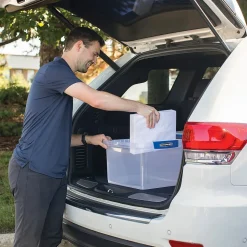 Bankers Box Heavy-Duty Latch Lid Plastic File Box, Letter Size, Blue/Clear, Each (86101)