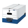 Bankers Box Liberty Heavy-Duty Corrugated File Storage Boxes, Letter Size, White/Blue, 4/Carton (0001103)
