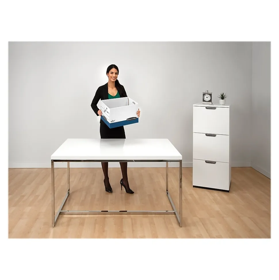 Bankers Box Presto Heavy-Duty Instant Assembly File Storage Boxes, Lift-Off Lid, Letter/Legal Size, 4/Pack (0063602)