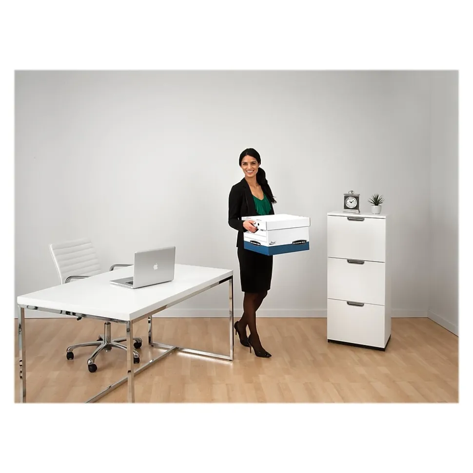 Bankers Box Presto Heavy-Duty Instant Assembly File Storage Boxes, Lift-Off Lid, Letter/Legal Size, 4/Pack (0063602)