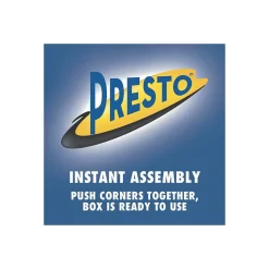 Bankers Box Presto Heavy-Duty Instant Assembly File Storage Boxes, Lift-Off Lid, Legal Size, White/Blue, 12/Carton (0063201)