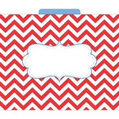 Barker Creek Beautiful Chevron File Folder, 1/3-Cut Tab, Letter Size, Assorted, 12/Pack (2010)