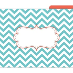 Barker Creek Beautiful Chevron File Folder, 1/3-Cut Tab, Letter Size, Assorted, 12/Pack (2010)