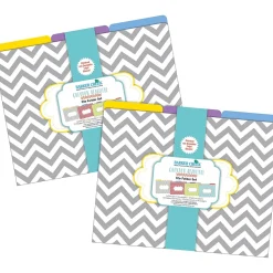 Barker Creek Beautiful Chevron File Folder, 1/3-Cut Tab, Letter Size, Assorted, 24/Set (4394)