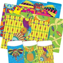 Barker Creek Bohemian Animals File Folder, 1/3-Cut Tab, Letter Size, Assorted, 42/Set (4408)