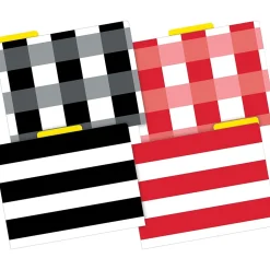 Barker Creek Buffalo Plaid & Wide Stripes Letter-Size File Folders, Multi-Design Set, 24/Set (BC3962)