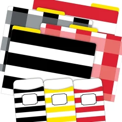 Barker Creek Buffalo Plaid & Wide Stripes File Folder, 1/3-Cut Tab, Letter Size, Assorted, 42/Set (4421)