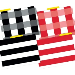 Barker Creek Buffalo Plaid & Wide Stripes Fashion File Folders, 3-Tab, Letter Size, Assorted, 12/Pack (BC1341)