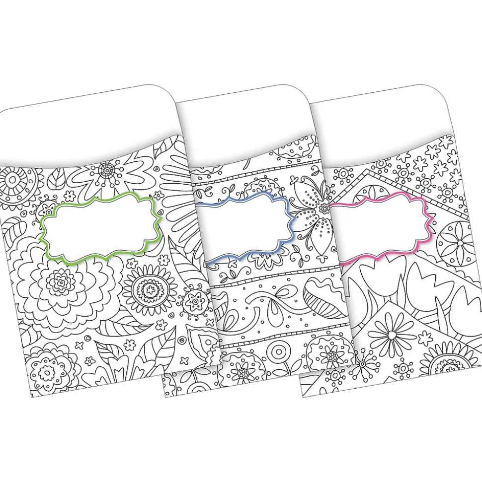 Barker Creek Color Me! Folder & Pocket Set, 1/3-Cut Tab, Letter Size, In My Garden, 42/Set (4409)