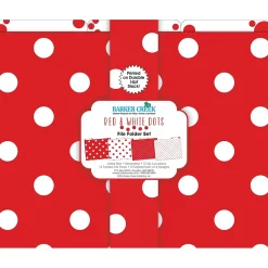 Barker Creek File Folder Set, 1/3-Cut Tab, Letter Size, Red & White Dot, 12/Pack (2009)