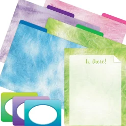 Barker Creek File Folder Set, 1/3-Cut Tab, Letter Size, Tie-Dye & Ombré, 107/Set (133)