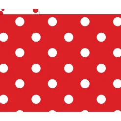 Barker Creek File Folder Set, 1/3-Cut Tab, Letter Size, Red & White Dot, 36/Set (4393)