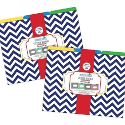 Barker Creek File Folder Set, 1/3-Cut Tab, Letter Size, Nautical Chevron, 24/Set (4384)