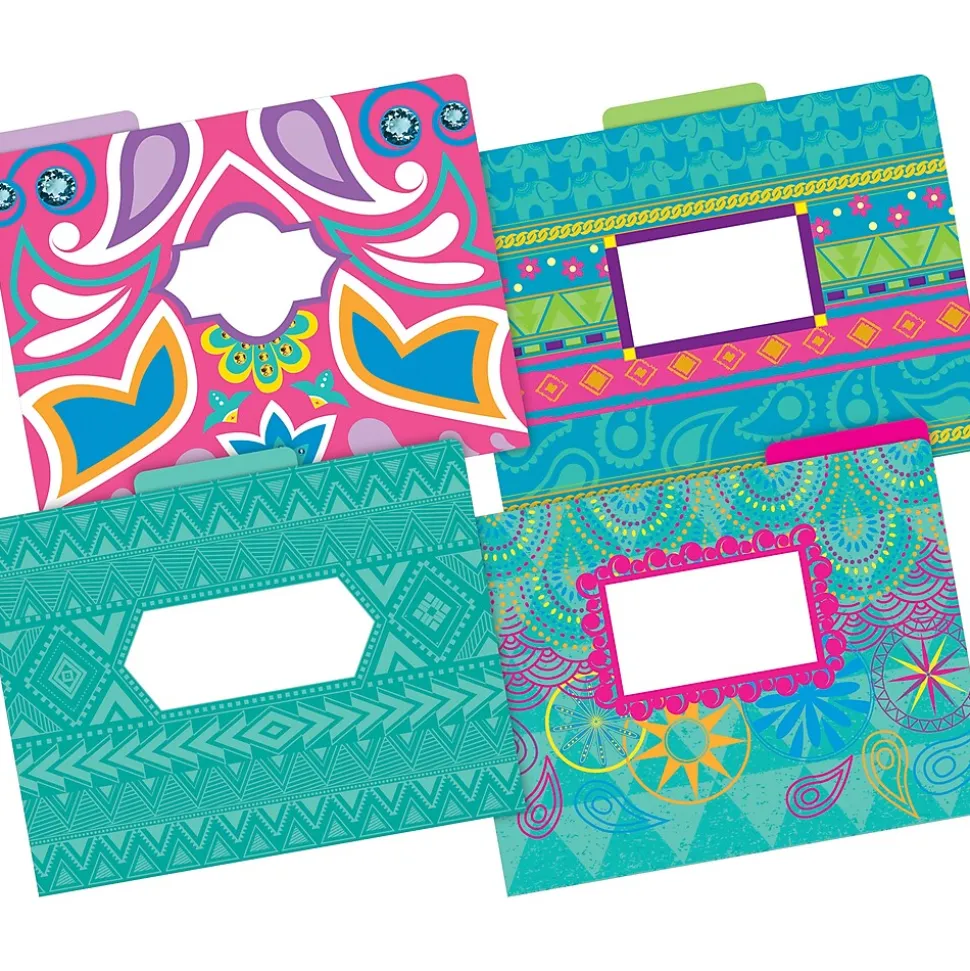 Barker Creek File Folder Set, 1/3-Cut Tab, Letter Size, Bohemian, 12/Pack (2002)