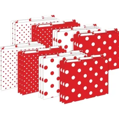 Barker Creek File Folder Set, 1/3-Cut Tab, Letter Size, Red & White Dot, 24/Set (4392)