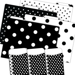 Barker Creek Folder & Pocket Set, 1/3-Cut Tab, Letter Size, Black & White Dots, 42/Set (4417)