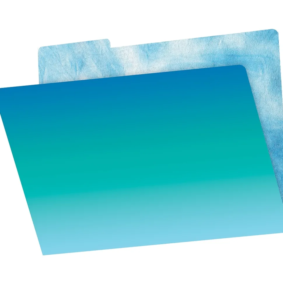 Barker Creek Tie-Dye & Ombré File Folder, 1/3-Cut Tab, Letter Size, Assorted, 24/Set (4402)