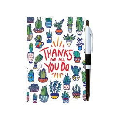 Baudville Colorific Value Thanks for All You Do Journal with Pen, 4" x 6", Ruled, Multicolor, 5/Pack (70888P5)