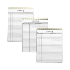 Better Office Activity Log Notepad & Refill, 8.5" x 11", Ruled, White, 50 Sheets/Pad, 3 Pads/Pack (25827-3PK)