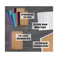 Better Office Customizable Notebook, 4.13" x 5.5", 24 Sheets, Kraft, 24/Pack (25040-24PK)