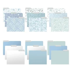 Better Office Floral & Paisley Heavy-Duty File Folders, 1/3-Cut Tab, Letter Size, Paper Stock, 18/Pack (80032-18PK0)