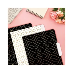 Better Office Geometric Gold Foil Heavyweight File Folders, 1/3-Cut Tab, Letter Size, Assorted Colors, 24/Pack (80021-24PK)