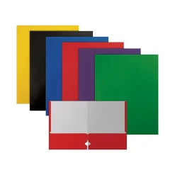 Better Office 3-Hole Punched 2-Pocket Portfolio Folders, Assorted Colors, 100/Pack (80100-100PK)
