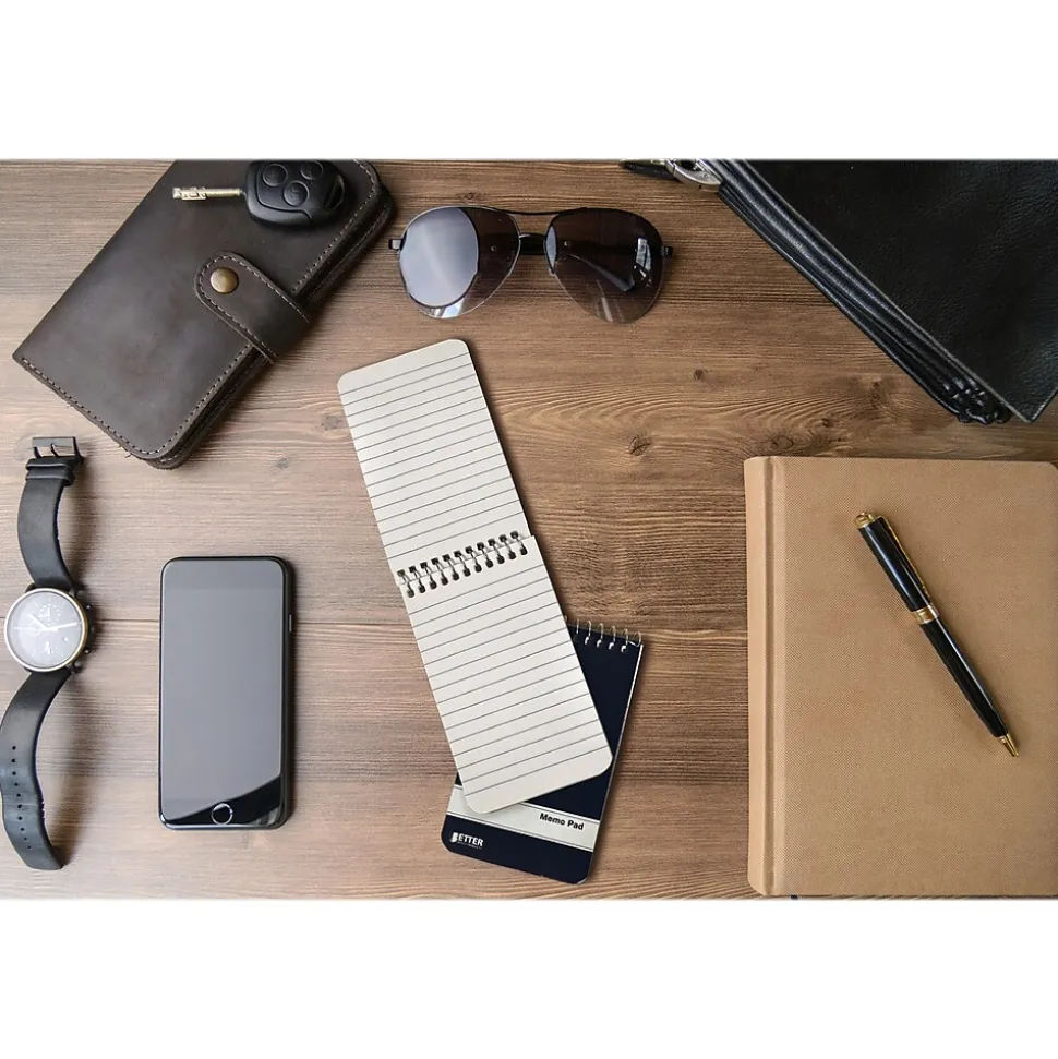 Better Office Memo Pads, 3" x 5", College-Ruled, Assorted Colors, 60 Sheets/Pad, 24 Pads/Pack (25924-24PK)