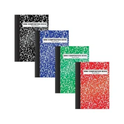 Better Office Mini Composition Notebooks, 3.25" x 4.5", Narrow Ruled, 80 Sheets, Assorted Colors, 24/Pack (25524-24PK)