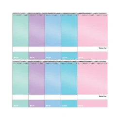 Better Office Steno Pads, 6" x 9", Gregg-Ruled, Assorted Colors, 80 Sheets/Pad, 10 Pads/Pack (25810-10PK)