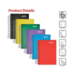 Better Office 1-Subject Notebooks, 4" x 5.5", College Ruled, 200 Sheets, 6/Pack (25906-6PK)